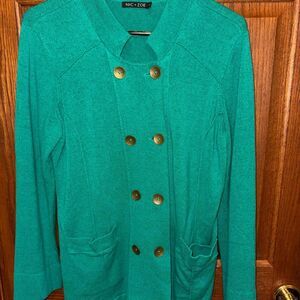 Nic + Zoe Women's Green Cardigan size Large